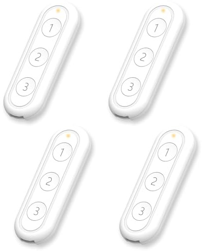 LoraTap ZigBee Lot de 4 télécommandes intelligentes blanches à 3 boutons pour modules de commutation de volet roulant Tuya, compatible avec l'application Smart Life, facile à utiliser, hub ZigBee