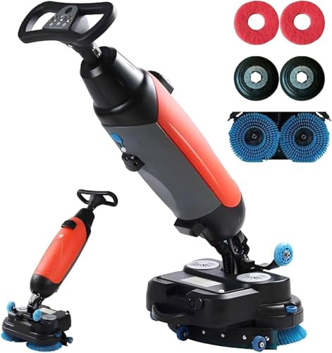 Lavapavimenti elettrica industriale, lavatrice e asciugatrice 3 in 1, sistem.a a doppio serbatoio, lavapavimenti senza fili per piastrelle, cemento, legno, ideale per uffici, hotel e magazzini EU Red