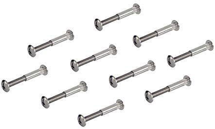 Gedotec Möbel-Verbinder Hülsenschrauben Verbindungsschrauben mit Hülse Stahl vernickelt | Holzdicke 56 – 65 mm | Schrankverbinder Kreuzschlitz PZ2 und Flachklinge | Möbelschrauben M6 Gewinde | 100 Set