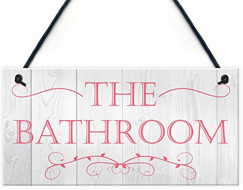 RED OCEAN Bathroom Contemporary Plastic Decorative Hanging Plaque Wall Door Toilet Sign