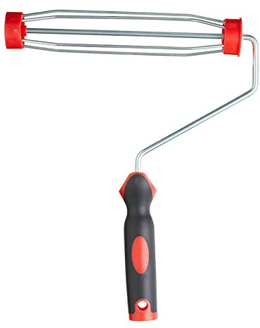 Fit For The Job 9 inch x 1.5 Soft Grip Paint Roller Frame, Cage Frame Suitable for DIY Paint Rollers for Smooth & Even Coverage & Application, with Push Fit Handle for Extension Poles, 9