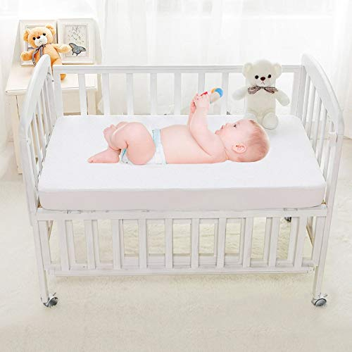 Best for Kids wasserdichte Matratzenauflage | Baumwoll-Matratzenschoner für Wiege und Beistellbett | Weiche Matratzenau Flage für Babybett | Wasserfeste Doppelpack Molton-Matratzenauflage