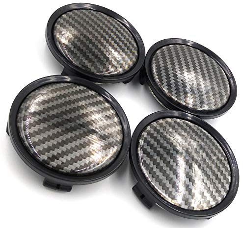 4 x Universal Carbon Fiber Effekt Auto Alloy Felgendeckel Nabenkappen Set No Logo Plain Emblem 75 mm für Mercedes Benz Felgendeckel Nabendeckel Abdeckung Radkappe Reifenabdeckung LKW