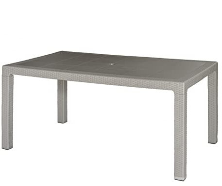 Miscelánea Garden of Life Eleganter Rattan-Tisch 150 x 90 cm und 72 cm hoch. Taupe