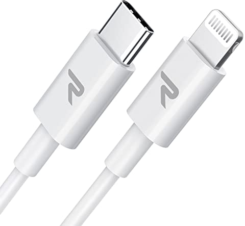 RAMPOW Cable iPhone USB C, Cable iPhone【MFi Certifié C94】, Cable USB C vers Lightning 1M, Cable iPhone Charge Rapide iPhone Chargeur PD 3.0 pour iPhone 14/13/12/11/Pro Max/XS/XR/X, iPad- Blanc