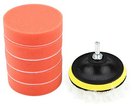 Car Buffing Foam Sponge Pads, 8Pcs 4inch Sponge Buffing Polishing Pad Kit Car Care Waxing Buffing Polishing Pads replacement for Car Polisher with Adapter