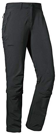 Schöffel Damen Pants Engadin1 Zip Off, elastische Damen Hose mit Zip-Off Funktion, kühlende und schnell trocknende Outdoor Hose für Frauen, Asphalt, 76