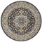 Nouristan Mirkan Orient Teppich Rund – Wohnzimmerteppich Orientalisch Kurzflor Vintage Orientalischer Teppich für Esszimmer, Wohnzimmer, Schlafzimmer – Dunkelgrau, 160cm