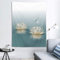 LB 130x150cm Tapisserie Murale Fleur de Lotus Tenture Murale Libellule et nénuphar Couverture Murales Zen Spa Tapisseries Decoration Murales pour Maison Salon Chambre Dortoir