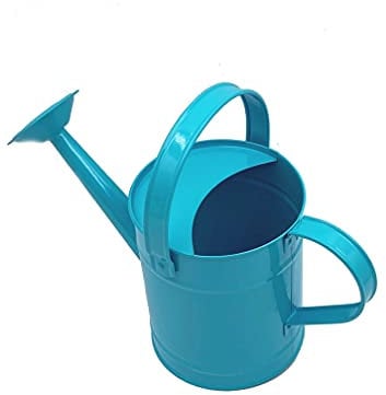 Watering can | Blue | holds 1.3 litre | strong metal | fixed rose