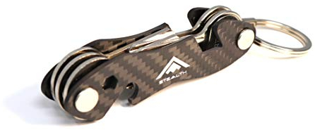 Stealth Pocket Key Holder Organiser - Premium Carbon Fibre Compact Minimalist Keys Organizer and Bottle Opener - Smart Keyring Storage Accessory Multitool and Security for Men (Carbon Fibre M2)
