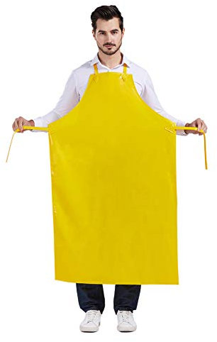 Nanxson Grembiule impermeabile regolabile resistente grembiule da lavoro resistente,CF3114 (Giallo, Taglia unica)