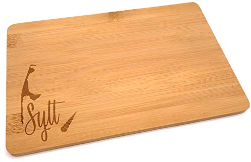 Samunshi® Holzbrett mit Gravur Sylt aus Bambus Brett Schneidebrett klein Brotzeitbrett Holz Schneidebretter Holzbrett Küche