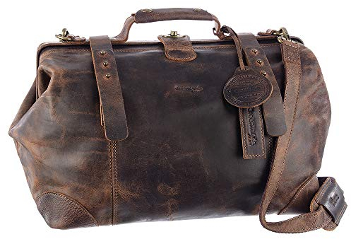 Greenland Nature Classic Doc-Bag XL Arztkoffer Doktorkoffer Arzttasche Doktortasche Hebammentasche Doc Case Koffer aus feinstem Leder braun - Geschenkset Greenland-2509