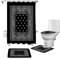 ZGDPBYF 4-Teiliges Set Badezimmer-Duschvorhang- Und Teppich-Sets Schwarz-Weiß-Mandala Bandana-Muster Toilettendeckelabdeckung Badematte wasserdichte Duschvorhänge Set-4-Stück_Set