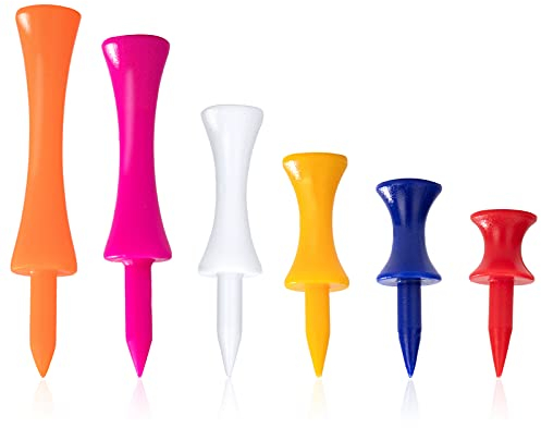 HOLEMZ Golf Tees Set 120 Stücke Lange Kurz Golf Kunststoff Professionelle Multi Farbe Schritt Zurück für Golffahrer Trainieren Wiederverwendbar 31/35/42/50/59/70mm