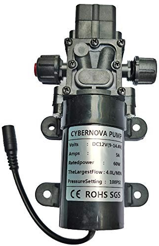 CYBERNOVA DC12V 100PSI 4.0L / m Pompa autoadescante a Membrana ad Alta Pressione per Acqua Dolce con pressostato Caravan/Barca/Camper/Giardino // Pulizia del Veicolo/Camper