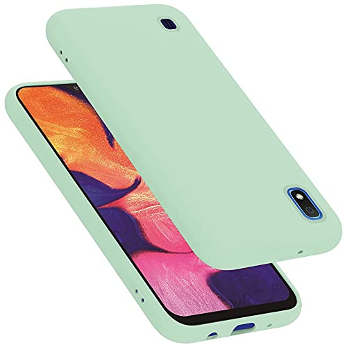 Cadorabo Hülle kompatibel mit Samsung Galaxy A10 / M10 Hülle Silikon Handyhülle für Galaxy A10 / M10 Case aus flüssigem Silikon- Kratzfeste und stoßfeste dünne TPU Schutzhülle - Liquid HELL GRÜN