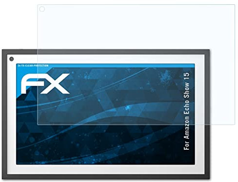 atFoliX Schutzfolie kompatibel mit Amazn Echó Show 15 Folie, ultraklare FX Displayschutzfolie (3X)