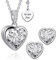 Schmuck Set Damen Silber 925 Herz Schmuckset 3tlg Kette Ohrringe Set Halskette Ich Liebe Dich Damenschmuck Silberschmuck Geburtstag Hochzeitstag Jahrestag Geschenke Frauen Freundin Sie Geschenkidee