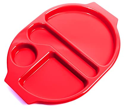 Harfield Large Meal Tray Red 38x28cm Polycarbonate Virtually Unbreakable Reusable Dishwasher Safe Childrens Serving Tray