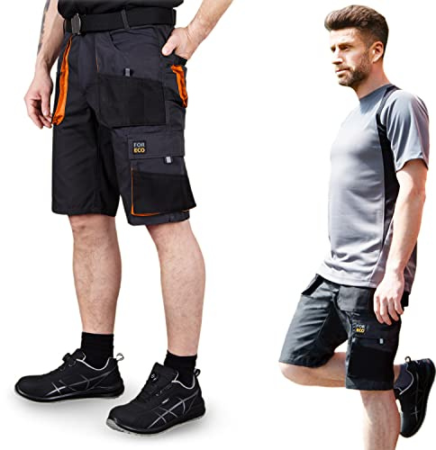 Men's Shorts Summer Work Shorts Work Trousers Short Work Trousers with 6 Pockets Men's Shorts Men Pants Short Summer Trousers Men in 4 Colours & 6 Sizes Size: S-3XL