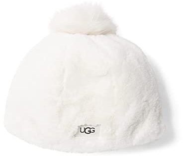 UGG Mädchen Kunstfell Beanie mit Bommel, Nimbus, 2-4 Jahre