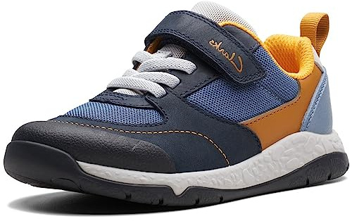 Clarks Boys' Steggystride KSneaker, Navy Combi, 11.5 UK