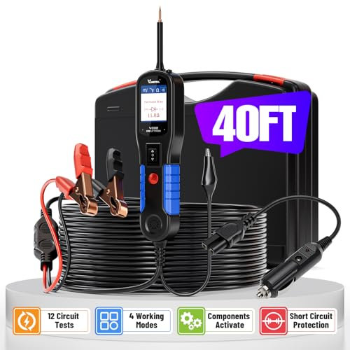 Automotive Circuit Tester VDIAGTOOL V200 Power Circuit Probe Kit, 12V-24V Electrical Short/Open Breaker Finder, Digital Volatge Tester, AC/DC Diode Resistance, Trailer Light Test, Activate Component