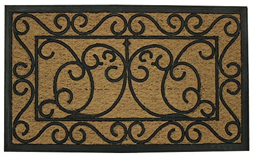 Douceur d'Intérieur, Paillasson Rectangle (45 x 75 cm) Marquis Naturel, Coco et Caoutchouc
