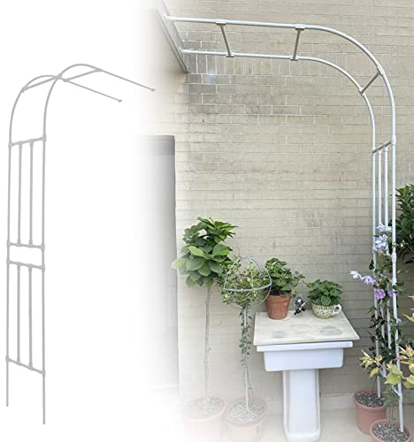 Klettergartenbogen aus Metall, seitlicher Rosenbogen, wetterfeste Rankgitter-Pergola-Laube zur Wandmontage, für Innen-/Außenbereich/Rasengarten/Hochzeit (Farbe:, Größe: 90 x 240 x 40 cm)