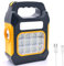 SANDA Lampara Linterna LED Recargable Solar Portátil con Asa y Cable: Iluminación Frontal y Lateral, Luz, Farol Foco Solar Multifunción Camping Acampada Taller
