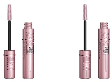 Maybelline New York Schwarze Wimperntusche für extrem lange Wimpern, Lash Sensational Sky High Mascara, Very Black, 7,2 ml (Packung mit 2)