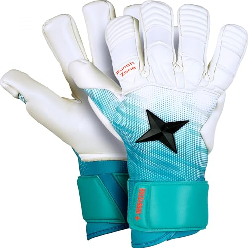 Derbystar Kinder Torwarthandschuhe Attack XP19 v23 Weiß/Türkis 1