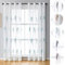 BYSURE Set di 2 tende da ricamo con occhielli, in voile, motivo floreale, 130 x 160 cm, turchese