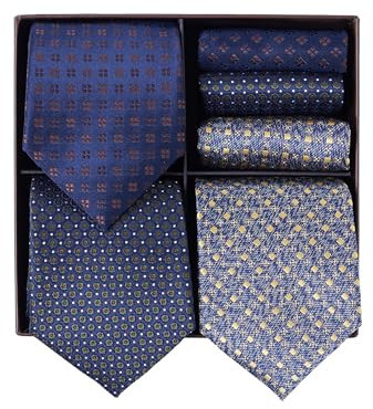 BRERA 67 - Coffret Cadeau Homme 3 Cravates et 3 Mouchoirs de Poche, Accessoire Costume, Pochette Avec Cravate, Cadeau Original Mariage