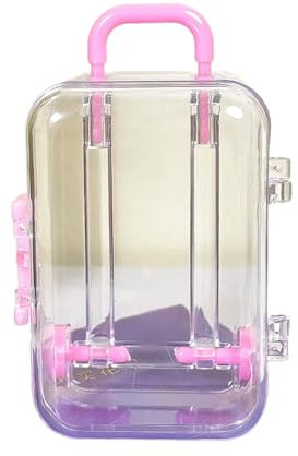 Kleiner Koffer für Puppen, Kleidung, Zubehör, 45,7 cm, Puppenmädchen-Spielzeug, Miniatur-Puppenhaus-Dekor-Roller, Reise-Miniatur-Koffer-Spielzeug