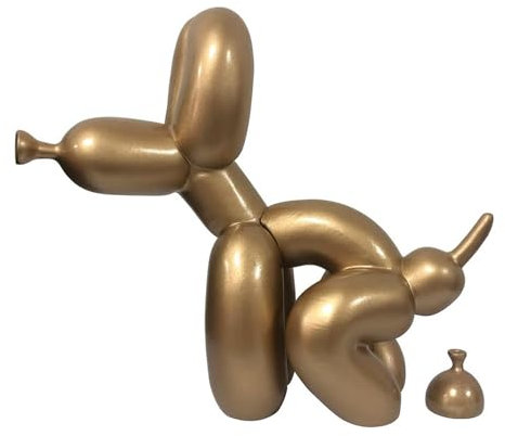 Morlinca Ballon Hund Statue, Harz Ballon Hund Skulptur, Graffiti Kunstskulptur Harz Handwerk Ornament Desktop BüRo Und Heimdekoration Tier Skulptur,A7