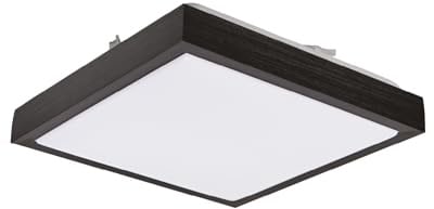 ekobi Deckenlampe Flach, Quadrat 30cm, Kompatibel mit 2x E27 230V Birnen Deckenleuchte Küche Badezimmer Lampe Decke Modernes (SAMIRA S SCHWARZ)