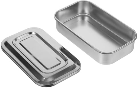 iplusmile Edelstahl Instrumententablett Mit Deckel Sterilisator Für Instrumente Schachtel Mit Deckel 4 Stück Für Labor Zahnmedizin Chirurgie Tattoo 8.27X5.12X1.77 Zoll