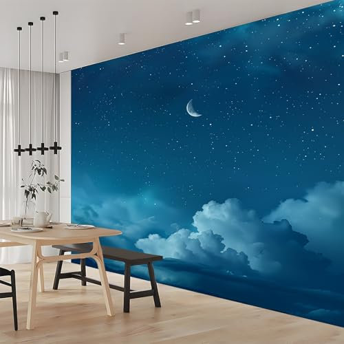 Papier Peint 3D Peinture Bleu Ciel 200x140 cm Panoramique Peinture Murale Interieur pour Salon Chambre à Coucher D'Enfant Maison Décoration Murale