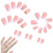 24Pcs Press On Nails, Square ABS Short Press On Nails, 12 Sizes Fake Nails Full Cover Stick on Impress Nails French Style Nails Glossy Glue on Nails for Women and Girls Nails Press Ons