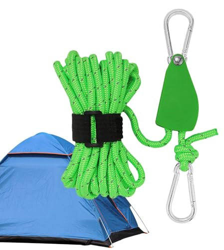 Zhadyu Luminous Reflective Guyline,Heavy-Duty Paracord Rope | Portable Tent Tightening Tool, Parachute Cord for Climbing, Hiking, Backpacking