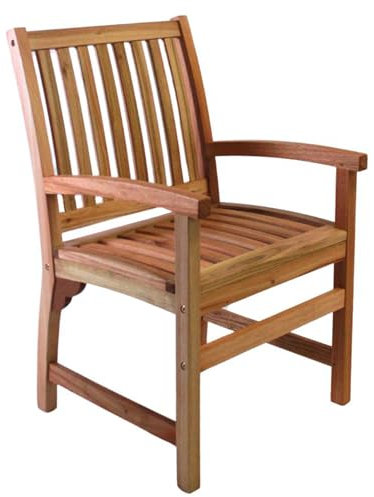 BrackenStyle Melton Wooden Garden Arm Chair Clear Finish - Hardwood Outdoor Patio Dining Chair - Commercial Standard