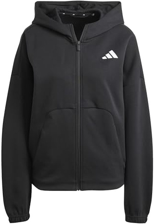 adidas Women's FUTURE ICONS SMALL LOGO FULL ZIP HOODIE, black, XXL