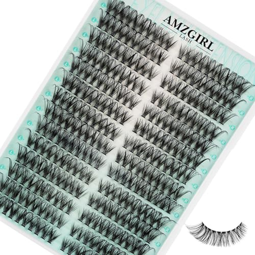 Natural Lash Clusters Left&Right Eyelash Clusters 280pcs C Curl Wispy Cluster Lashes DIY Individual Lashes Extension Thin Band Cluster Eyelashes Extensions(40D)