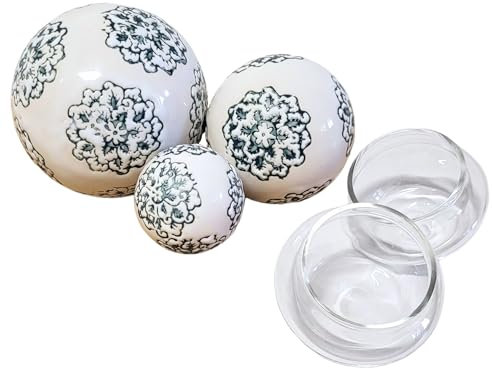 Storm's Gartenzaubereien Dekokugel - Schwimmkugeln - 3 Größen inkl. 2 Schwimmteelichtern - Teichdeko für draußen, Miniteich - Gartendeko - schwimmende Teichkugeln