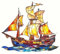 Wandbild oder Fensterbild Segelschiff im Sonnenuntergang 20 x 18 cm Schiff Meer Maritim Deko MU K136