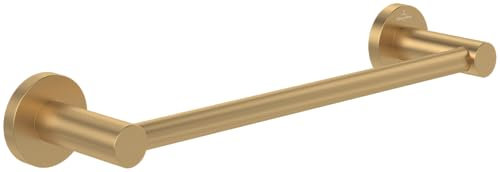 Villeroy & Boch Elements - Tender Handtuchhalter, Handtuchhalter Bad für Wandmontage, Handtuchstange aus Zink, Badetuchhalter rund, Länge 366 mm, Brushed Gold
