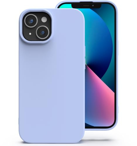 Zuvirelx Silikon Handyhülle für iPhone 13 Hülle, Weiches Griff, Dünne, Minimalistisch, Stoßfest, rutschfest, Taschenpassend - Flieder